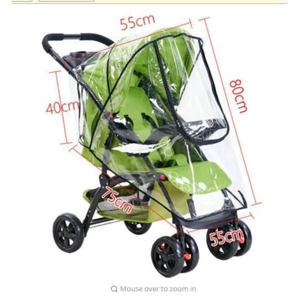 Transparent PVC Stroller Rain Cover Universal Windproof Waterproof Cover for Stroller