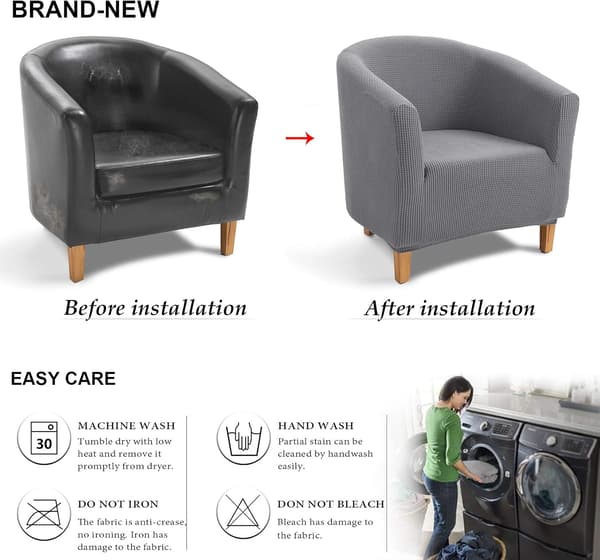 Chesterfield lænestol betræk, Jacquard stretch badekar