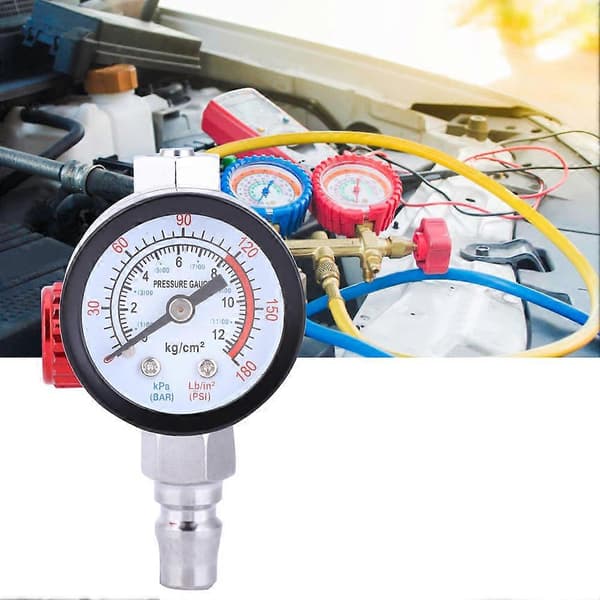 1/4 tomme pneumatisk luftpistol trykkregulator med trykkmåler