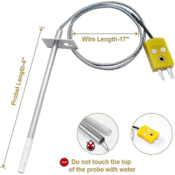 Temperature Sensor Replacement for Masterbuilt Gravity Series 560 800 1050, Stainless Steel Grill Sensor for Digital Charcoal Grills