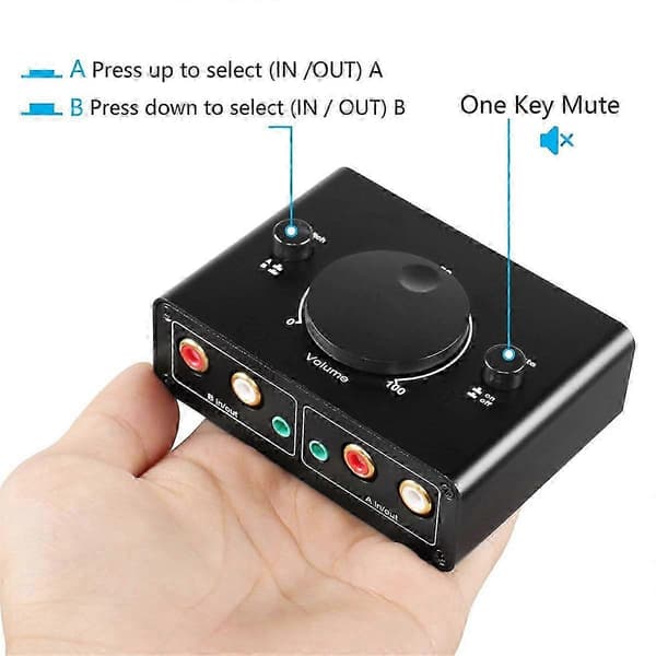 3.5mm Stereo Bidirectional Audio Switch 1 in 2 out or 2 in 1 out 3.5mm Audio Switch with Mute Button