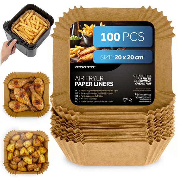 Bagepapir til frituregrydeindsatser 20 cm Berdsen - 100 stk 0.4