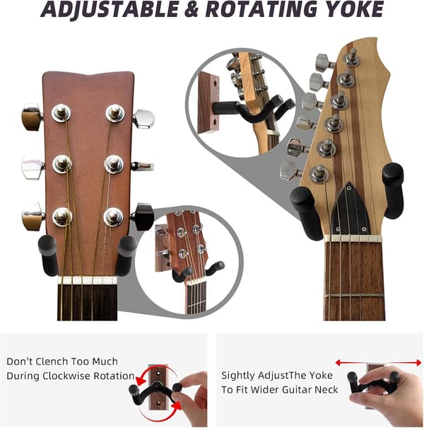 Väggmonterat gitarrhängare för akustiska och elgitarrer_xx Brun Brown