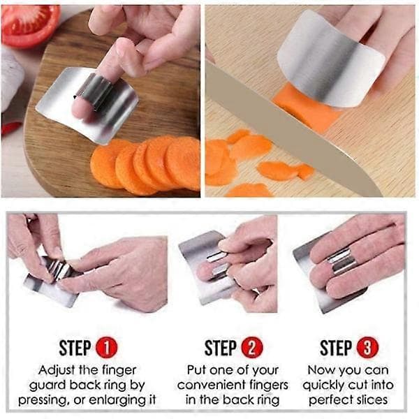 Fingerbeskyttelse for kutting, 4 stk finger i rustfritt stål