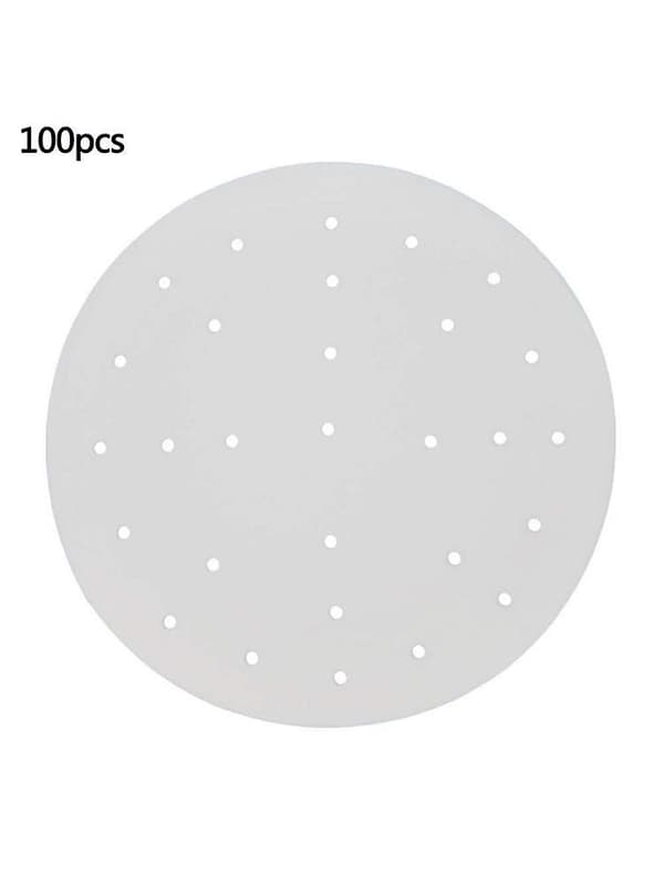 100-pak 7 tommer dampapir 100 ark runde luftfritureforinger