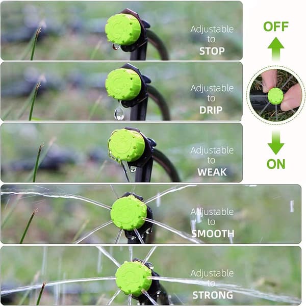 200 Pieces Adjustable Irrigation Drippers, 1/4 Inch Drip Irrigation System, Micro KLB