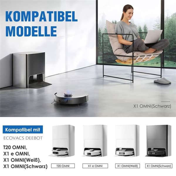 Tilbehørssæt til Deebot T20 Omni / X1 Omni / X1 E Omni, støv, moppeklude, robotstøvsugerdele