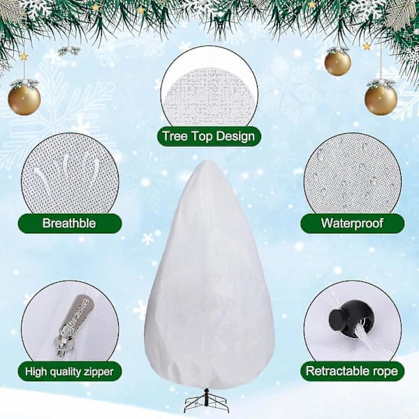 Upright Non-Woven Christmas Tree Storage Bag with Zipper and Drawstring for Christmas Tree Storage 9 x 4 FT 9FT x 6FT 9FT x 6FT