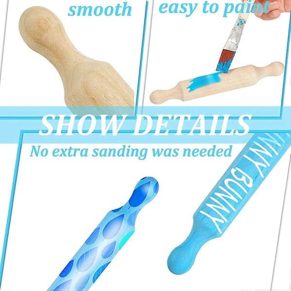 20x Mini Wooden Rolling Pin 15 cm Long Kitchen Baking Rolling Pin Small Wooden Dough Roller Compatible With Ch
