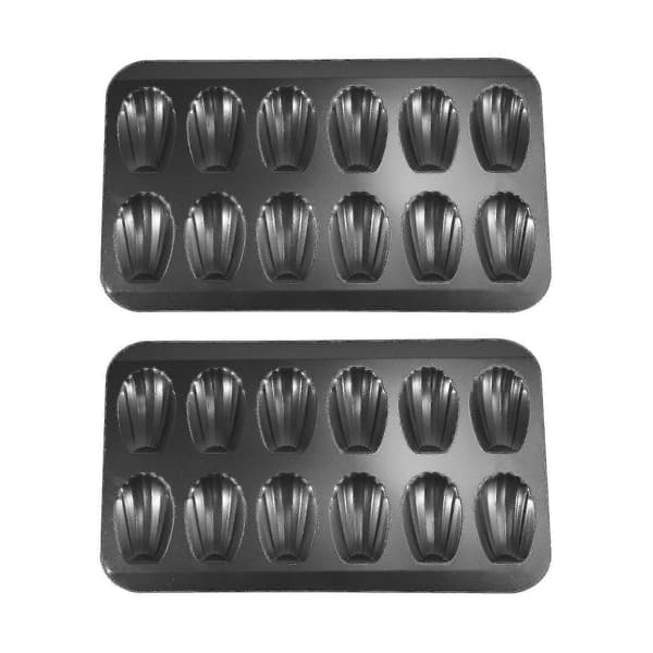 [13]2-pak Nonstick Madeleineforme, 12-hulrum Bageplader, Skalformet Kageform Chokolade Nonstick Brød