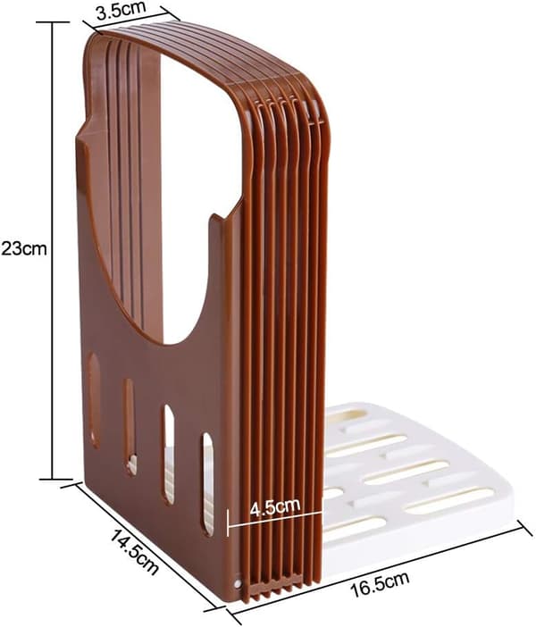 Bread Slicer for Homemade Bread, PERFETSELL 4 Thicknesses Adjustable Bread Slicing Machine Foldable (Brown)