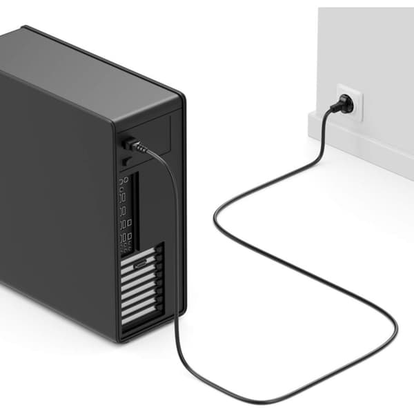 1,5 m strømkabel Schuko type F (CEE 7/4) til kaldkontakt C13-uttak PC-datamaskin skjerm skriver
