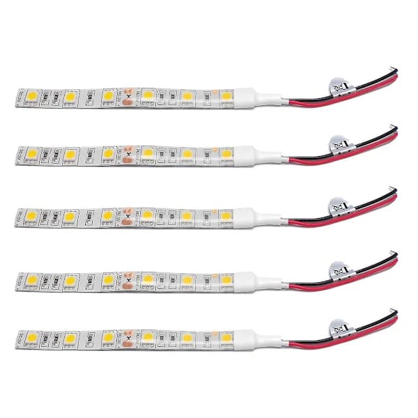 5 stk 10 cm Vanntette Røde 5050 LED-strips DC 12V Campingvogn Båt Bil