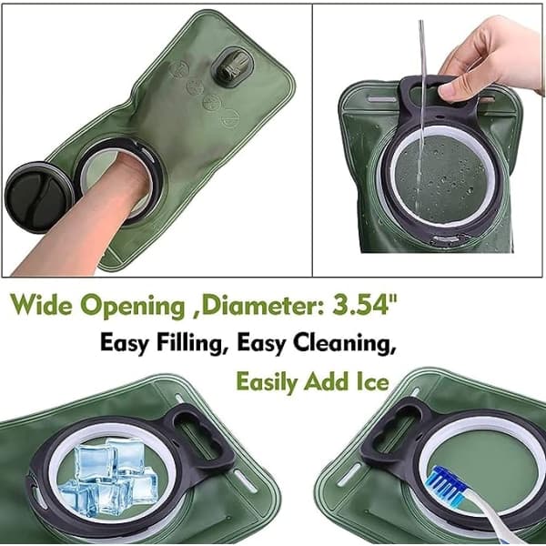Hydration Bladder 2 Liter Leak-Proof Water Reservoir, Military Water Storage Container, BPA-Free Hydration Pack Replacement
