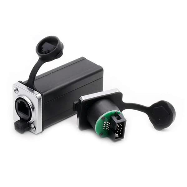 Vandtæt RJ45 8P8C Ethernet-stik Hun til Hun Jack Netværk Lige Kobling Panelmontering