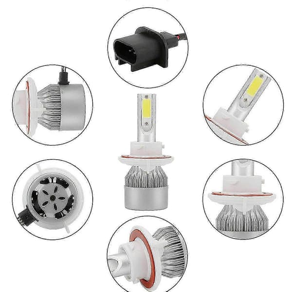 (2-pack) for H13 / 9008 LED Headlight Bulb (Low and High Beam) C6 Conversion Kit, 72W 8500LM 6500K Cool White