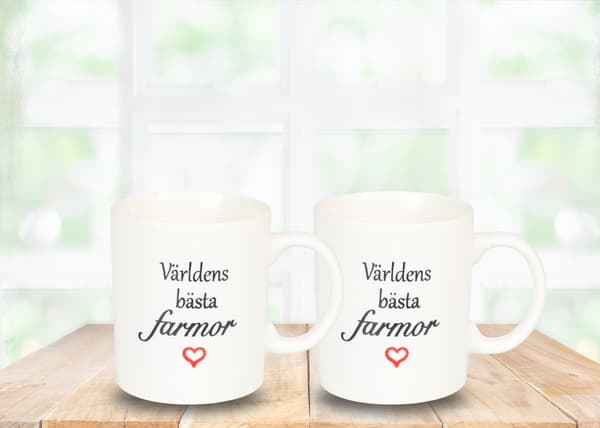 Krus Verdens bedste farmor Vit white