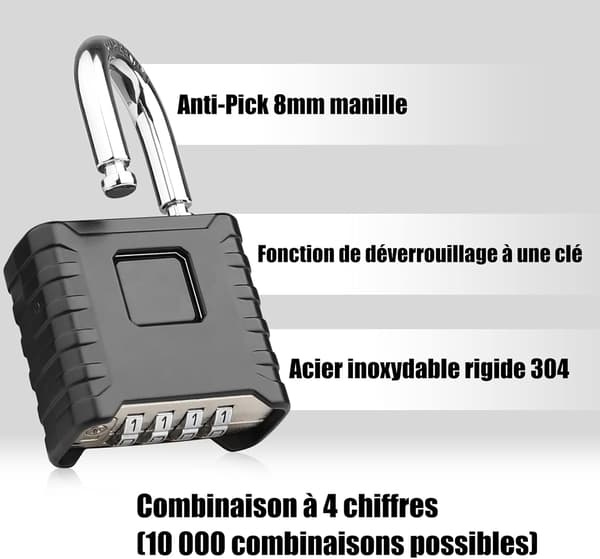 4-digit code lock, 52 mm outdoor lock Waterproof, heavy, An,ZQKLA