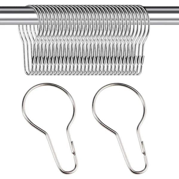 30 st Duschdraperiringar, Rostfria Metallkrokar, Dekorativa Öglor för Badrum, Sovrum, Kök, Gardinstänger