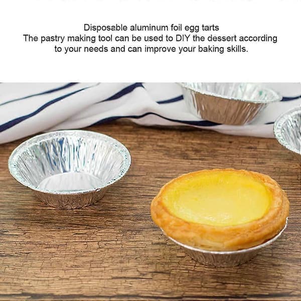 Pakke med 100 æggetærteforme Engangsbageforme til kager Non-stick muffin buddingform Tilbehør til køkken bageri