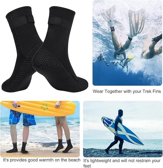 Dyksockor (L), 3mm Neoprenstrumpor Halkfria Varma Surfstövlar