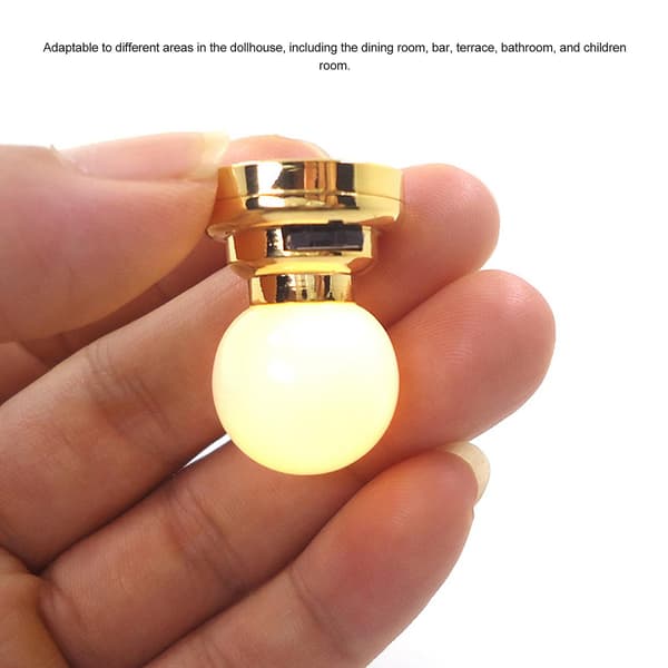 1:12 Dukkehus Miniatur Loftlampe Model Rund LED Loftlampe Til Børn Mini Hus Dekorationstilbehør