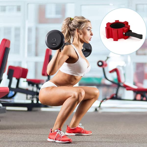 Quick Release Collars 50 mm – Set of 2 Dumbbell Fasteners Red