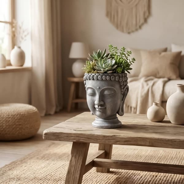 Hodeplanter i Buddha-design harpiks morsom -