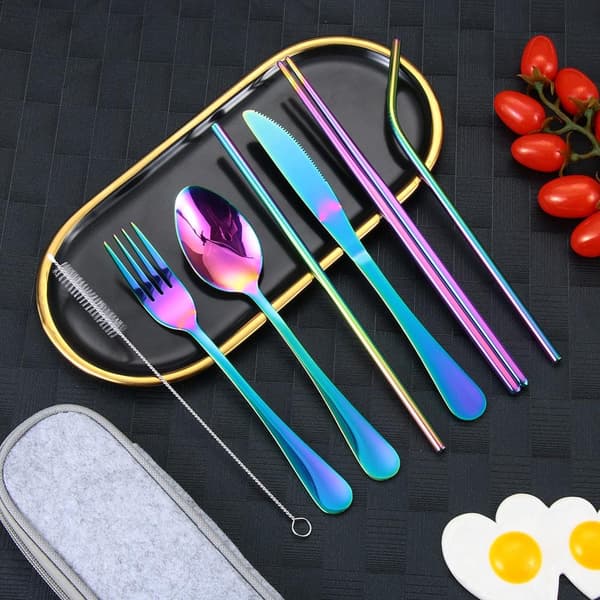 Reisebestikk, 8 Deler - Regnbue multifärg multicolor