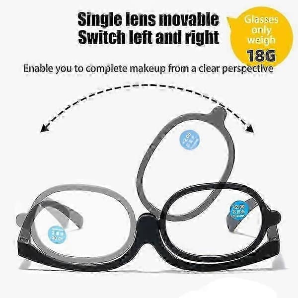 Magnifying Makeup Glasses Rotating Makeup Reading Glasses Anti Blue Light Glasses