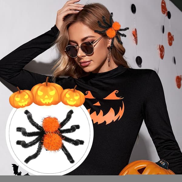 Halloween-hårklämmor i spindelform orange 1 - Orange 1
