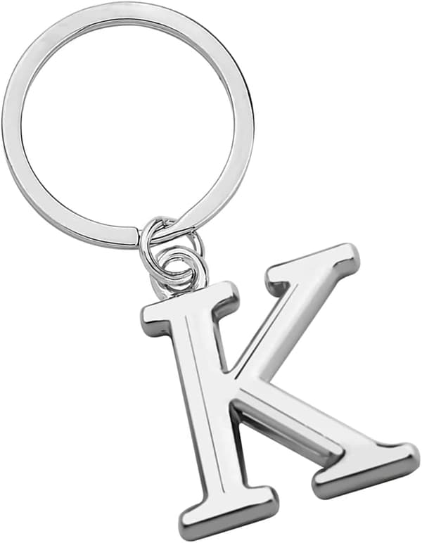 Nøglering Brev - Initial Bogstav Nøglering Charm Brev K K