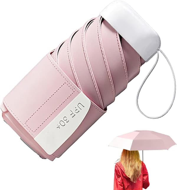Lille paraply, solbeskyttelse, UV-beskyttelse, UPF 50+ rose - rose
