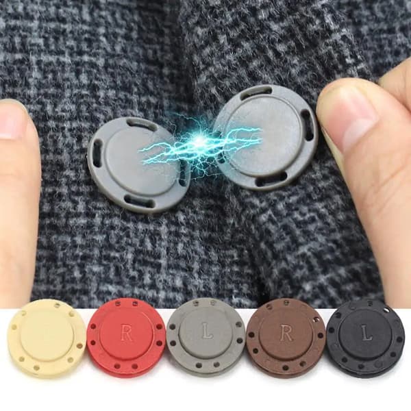 10 par tilfeldige fargede magnetknapper Sysaker Magnetisk klær