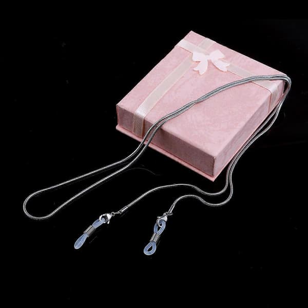 Stainless Steel Glasses Chain with Adjustable Ends and Delicate Design for Daily Use 65 cm White[DB]