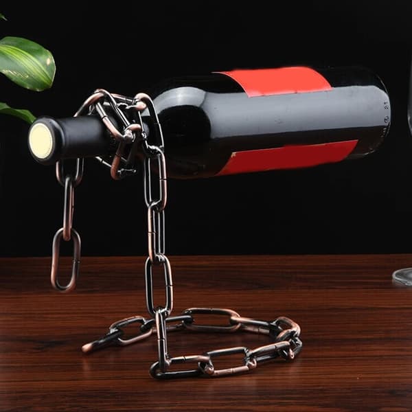 Supercool Chain Wine Rack Personalized Iron Chain Wine Holder Wine Display Stand Silver Silver