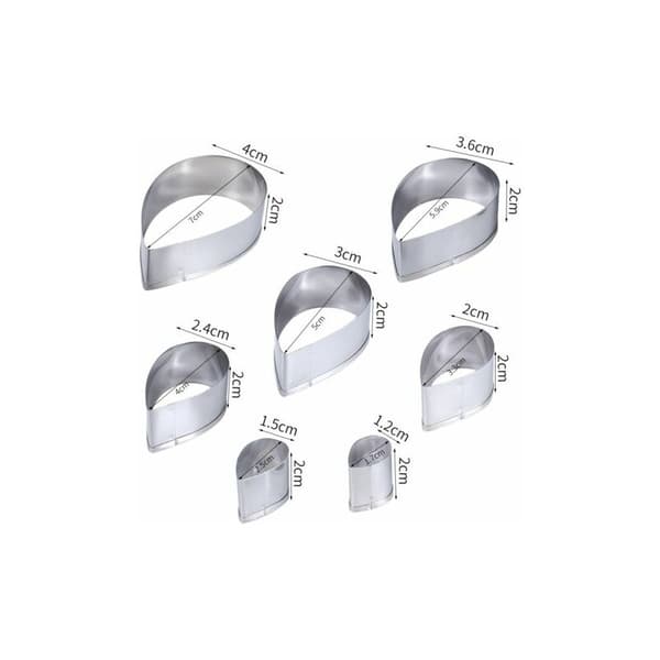 7 st kakformar, droppkakform, kexfondantkakformar för kakor, sockerbröd, kex, choklad (silver)