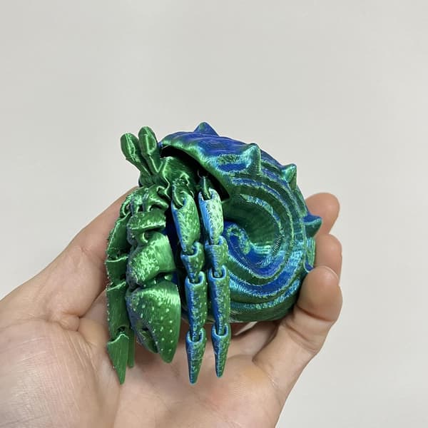 3D-printet Eremitkrebs-Fidget-legetøj, 3D-printet blågrøn - Blaugrün