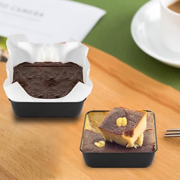 Lille firkantet bageform, sæt med 2, non-stick, perfekt til kager, brownies og snacks