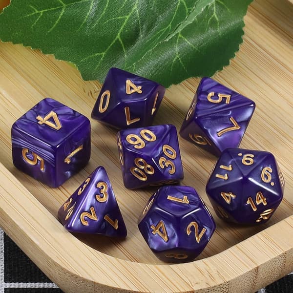 DND Polyhedral terningesett med terningpose for Dungeons and Dragons RP