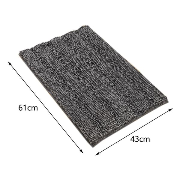 Badeværelsesmåtte Tørrende Absorberende Brusemåtte Super Blød Måtte til Badekar Bruseindgang-Marine W17 Tommer X L24 Tommer