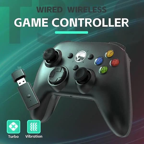 Wireless/Wired Controller for Xbox 360 Gamepad with Dual Vibration Turbo Compatible with Xbox 360/360 Slim and PC Window XBOX 360 Wireless XBOX 360 Wireless