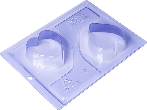 Pralineform Hjerte Chokoladeform - Porto Formas 48 - Special 3-delt form Transparent transparent