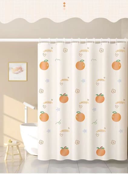 Varm toalett förtjockad polyester presenning duschdraperi tecknad 180*200cm