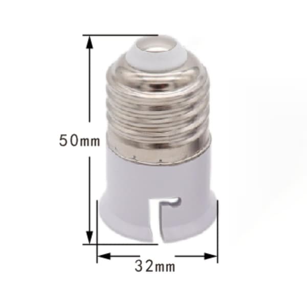 ZHOUBA Light Bulb Adapter Screw On Durable Replacement E27 to B22 Light Bulb Converter for Home White White