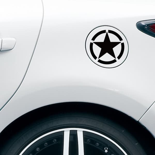 Reflekterande Pentagram Bränsletank Bildekal, Stjärna Bildekal, 4x