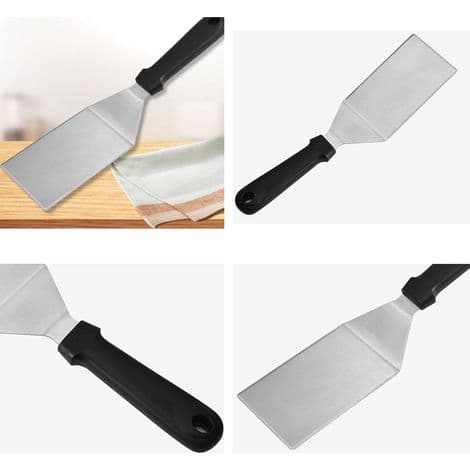Grillspatel, spatel i rustfrit stål, skraber og crêpespatel eller burger spatel, perfekt til grillning