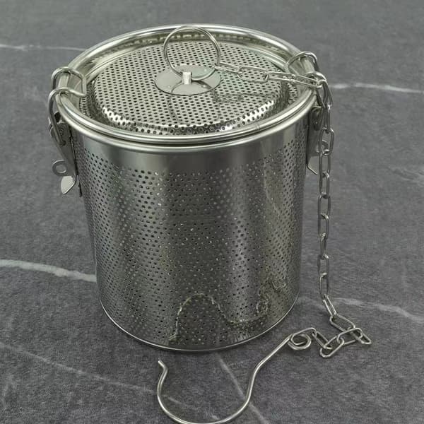 Tekugle Si Suppefilter Rustfrit Stål Te-filter Kugle Krydderifilter Med Kæde og Låg Tekugle Te-si til Løse Te-blade Krydderier H