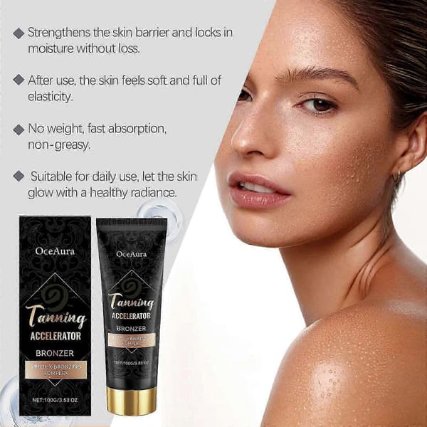 Black Skin Tanning Cream - Moisturizing, Glossy Finish, Even Complexion, 100g