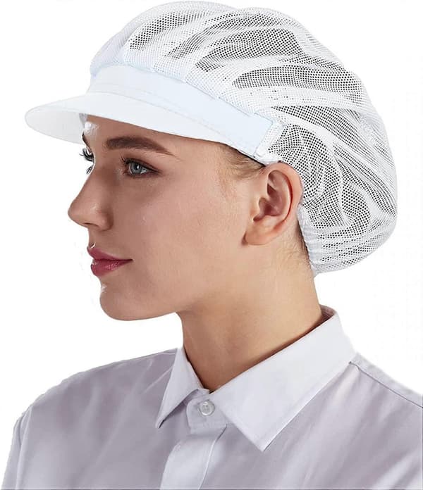3-pack kockmössa, köksmatlagning, kockhatt, matservering, hårnät (54-56 cm), vit (LGL)